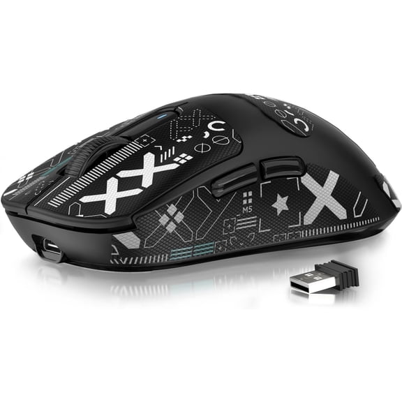 Wireless Gaming Mouse, 49g Lightweight Triple Mode Ergonomic Computer Mouse, PAW3395 26K DPI Sensor, 200h Battery Life