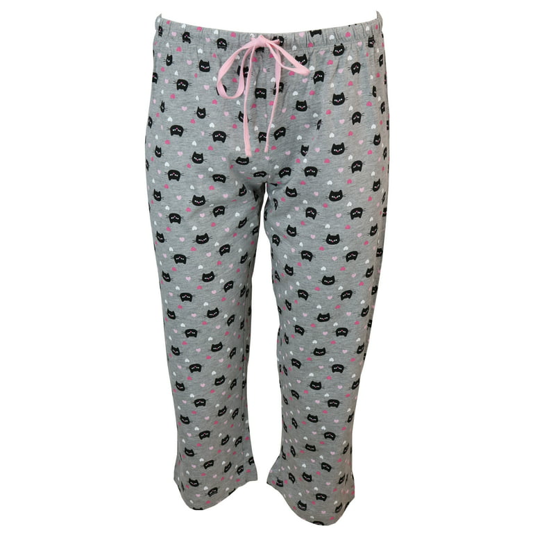 Rene Rofe Women's Cotton Pajama Set, Capri Pants-Feline Good-Medium 