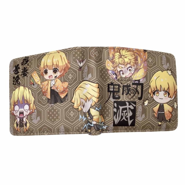 Billetera Kamados Tanjirous, con personajes de anime, delgada y plegable
