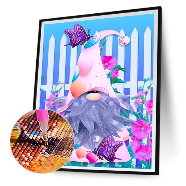 Cuadros Decorativos Diamante pintura colorido Floral mariposa duende DIY taladro redondo completo (B5670) Wdftyju embutido en tela