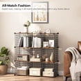 thumbnail image 4 of Cube Storage Organizer, Wire Cube Storage, 9-Cube Metal Grid Storage Shelf, Modular Cabinet, DIY Cube Bookshelf, for Living Room, Bedroom, Study, Rustic Brown and Black, 4 of 9
