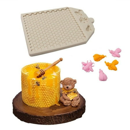 

Bees Honeycomb Mold Textured Silicone Fondant Decorating Chocolate Cake Mo DhKWA