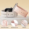 thumbnail image 3 of Correa Con Grabado Floral Compatible Con Apple Watch Band De 38 Mm, 40 Mm, 41 Mm, 42 Mm, 44 Mm, 45 Mm, 46 Mm, 49 Mm, Correa De Silicona Brillante Con Diseño De Flores Silvestres Para Iwatch Band Serie, 3 of 5