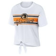 thumbnail image 2 of Women's WEAR by Erin Andrews White Tennessee Volunteers Striped Front Knot Cropped T-Shirt, 2 of 3