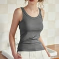 thumbnail image 6 of Fanxing Womens Tank Tops with Built in Bra Strap Camisole Shelf Bra Cotton Undershirts Layering Tank Tops Dark Gray,S, 6 of 7