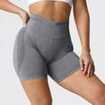 thumbnail image 4 of Gibobby Pantalones De Casuales Para Mujer Pantalones cortos de algodón para mujer, cintura alta elástica, plisados, con volantes, lindos, para la playa, informales, fluidos(Gris, S), 4 of 5