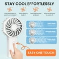 thumbnail image 3 of RUXAN Small Fan Handheld, Battery Operated Fan, Rechargeable Mini Personal Fan for Outdoor,Home,Travel, White, 3 of 9