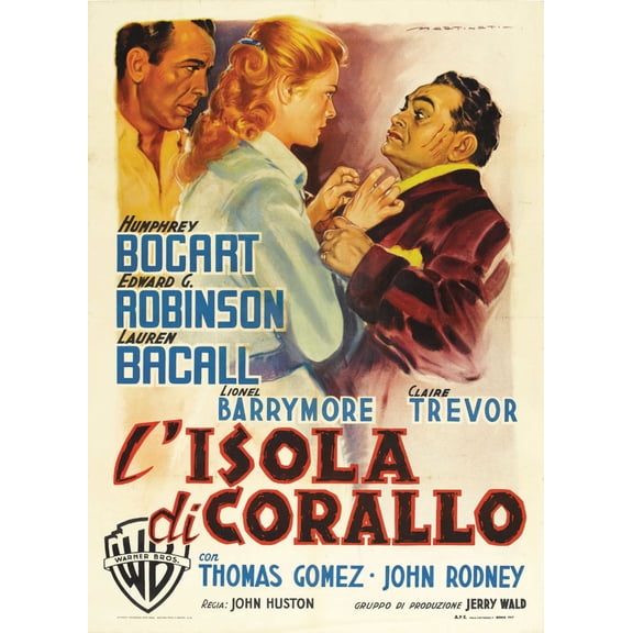 Key Largo Movie Poster 12x16 Art Print on Metal Sign 12in x 16in Multi-Color Square Adults Z Posters