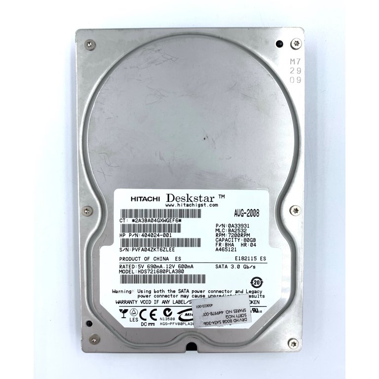 HITACHI 80GB 7200K RPM 3.5