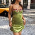 thumbnail image 1 of Qiopertar Robe Décontractée à Rayures Florales pour Femmes, Col en V, Manches Courtes, Ample, en Solde, Livraison Gratuite, jusqu'à 90 % de Réduction, 1 of 9