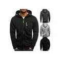 thumbnail image 3 of Men's Sherpa Lined Fleece Hooded Jacket Plain Long Sleeve Zip Up Hoodie Sweatshirts with pockets, 3 of 4