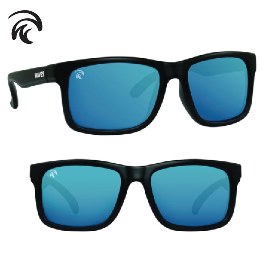 Sea Striker 273 Thresher Sunglasses Black And Blue Mirror Lenses Polarized 