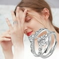 thumbnail image 1 of Bradem Rings Clearance! Diamond Ring Female Fashion Personality Light Luxury Opening Adjustable Joint Index Finger Ring Cold Wind, White, One Size Lady Ring Clearance Sale, 1 Pair of Rings, 1 of 3