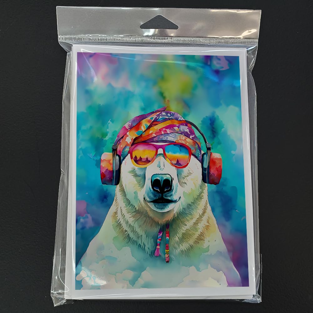Hippie Animal Polar Bear Greeting Cards Pack of 8 7 in x 5 in