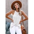 thumbnail image 1 of Women's White Keyhole Knit Tank Top, 1 of 25