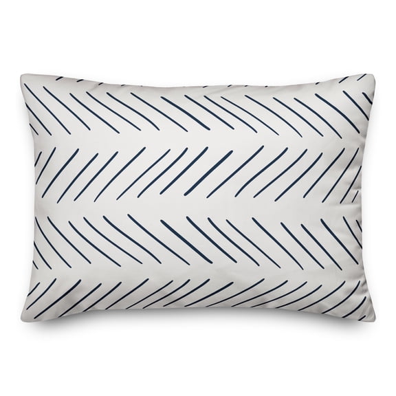 Creative Products Navy and White Modern Chevron 14x20 Spun Poly Pillow