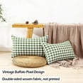 thumbnail image 3 of Sage Green Farmhouse Plaid Lumbar Pillow Covers 12x20 Set of 2, 12 x 20 Spring Outdoor Lumbar Pillows, Green and White Buffalo Plaid Decorative Couch Pillows (No Pillow Inserts), 3 of 6