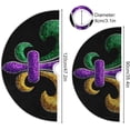 thumbnail image 4 of GZHJMY Mardi Gras Carnival Tree Skirt Fleur De Lis Glitter Mardi Gras Xmas Tree Base Cover Mat Holiday Party Decor 35.4", 4 of 5