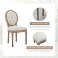 thumbnail image 2 of Tzicr French Dining Chairs Set of 4,Mid Century Upholstered Dining Chairs with Rivet Decorated Round Backrest Solid Wood Frame,Farmhouse Dining Chairs for Dining Room, Bedroom, Kitchen., 2 of 6