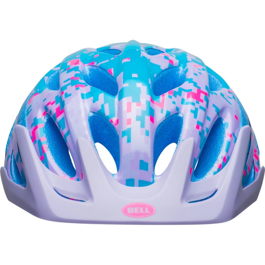 Bell Sports Peak Pink Pixels Girls Youth Helmet, Blue/Purple