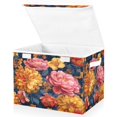 thumbnail image 2 of Iauyy Large Storage Box with Lid - Foldable Home Storage Bins for Clothes Toy Holiday Decor, Flower (42*32*30cm), 2 of 6
