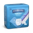 thumbnail image 2 of FitRight Incontinence Underwear for Men and Women, Adult Diapers, Super Absorbent, Large, 40in to 56in, 72 Count, 2 of 5