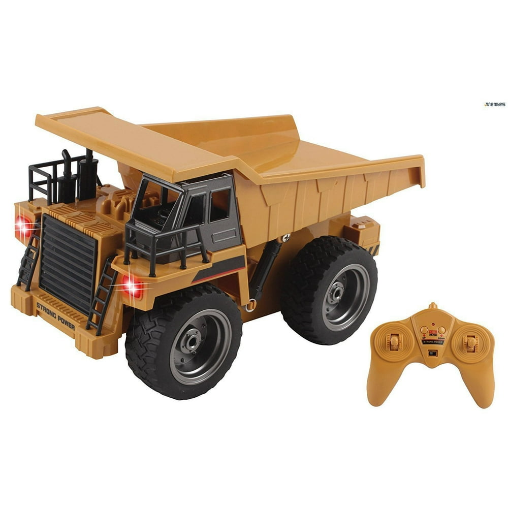 Memtes 6 Channel Full Functional Remote Control Dump Truck Construction Toy, Metal Back, with
