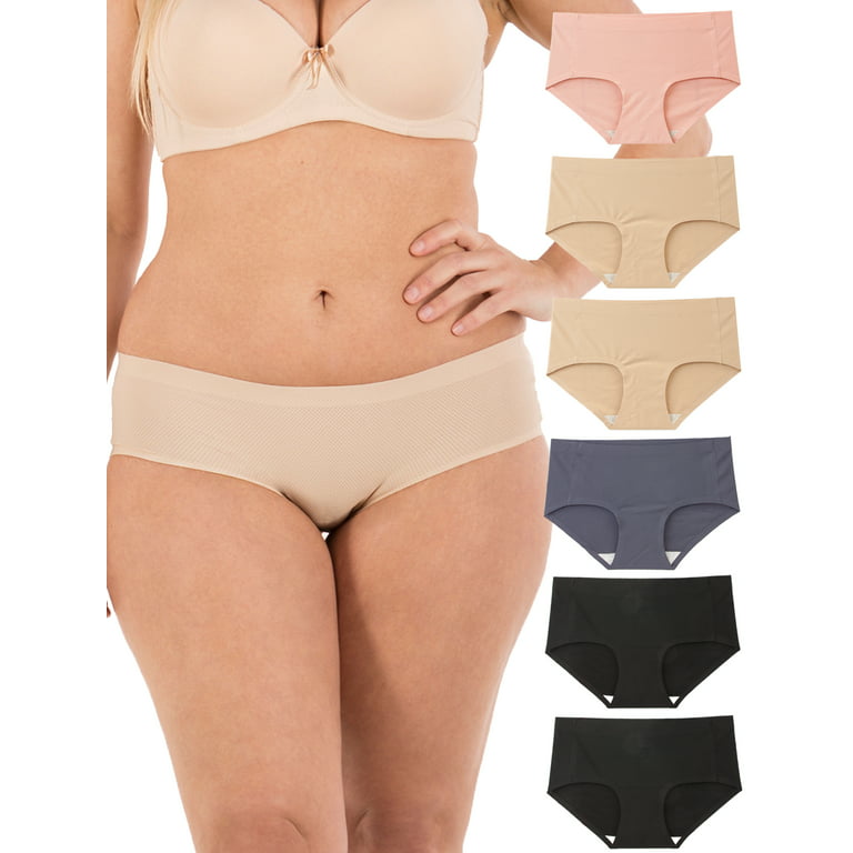 Barbra Women's Panties Seamless Laser Cut Bikini Small to Plus Sizes  Multi-Pack 