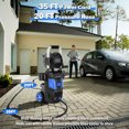 thumbnail image 2 of Electric Pressure Washer, 4800 PSI Max 3.0 GPM, High Pressure Cleaning Machine with Foam Cannon, 35 FT Power Cord, 20 FT Hose, 4 Connect Nozzles Hose Reel for Cars/Patio/Garage BLUE4, 2 of 6