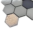 thumbnail image 6 of Lugo 12.1" x 10.43" Lava Stone Mosaic Floor and Wall Tile in Grey (Pack of 9), 6 of 7