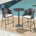thumbnail image 4 of Noble House Dominica 3-Pc Multi Brown Wicker Round Bar Set w/Light Brown Cushion, 4 of 7
