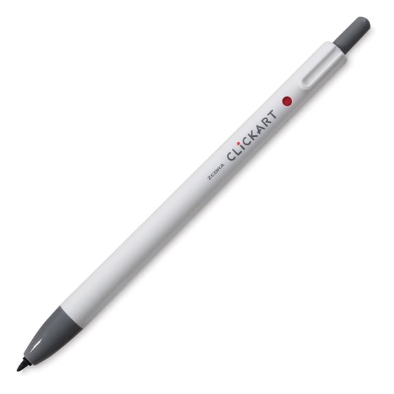 Zebra ClickArt Retractable Marker - Gray