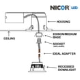 thumbnail image 4 of NICOR Lighting DLR4-3006-120-2K-WH 4 In. Dimmable LED Recessed Downlight Retrofit Kit in 2700K Color Temp with White Trim, 4 of 5