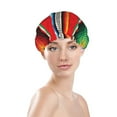 thumbnail image 3 of Balery Mexican Serape Blanket Stripes Shower Caps, Double Layer Waterproof Shower Cap, Double Layers Reusable Shower Cap With Soft Comfortable For Long Thick Hair Soft Bath Shower Hair Caps, 3 of 9