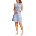 thumbnail image 2 of Edición INSPIRE CHIC Vestidos sin mangas de corte ajustado y acampanado de cuadros houndstooth hasta la rodilla XL Azul cielo, 2 of 6