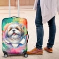 thumbnail image 4 of Funny Watercolor Adorable Shih Tzu Peeking Through Torn Paper Effect Travel Luggage Cover Lion Dog Lover Gifts Suitcase Dust Protective Decor - 00026, 4 of 5