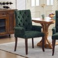 thumbnail image 2 of S-HOME Elegant Tufted Accent Dining Chair in Soft Chenille Fabric with Curved Solid Wood Legs, for Dining Room or Kitchen, Olive Green, 2 of 18