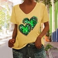 thumbnail image 2 of lcziwo St. Patrick's Day T Shirt for Women Lucky Clover Graphic Tees Casual Loose Fit Irish Shirts Cute U Neck Tunic Tops Blouse Yellow M, 2 of 5