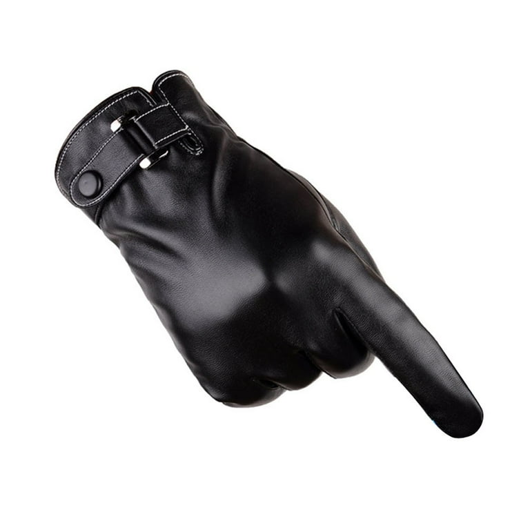 Lolmot Men Winter Sheepskin Leather Thermal Lined Driving Gloves