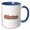 Blue/White, variant on 3drose, Decorative Word Merica. Memorial Day Patriotic Gift, Charm for All, 11oz Two-tone Black Mug