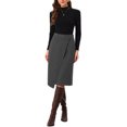 thumbnail image 2 of INSPIRE CHIC Asymmetrical Work Skirt for Women High Waist Wrap Office Work Midi Skirts S Dark Grey, 2 of 5