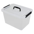 thumbnail image 1 of Ramddy 12 Quart Clear Storage Box with Lid and Black Latches, 1 Pack, 1 of 5