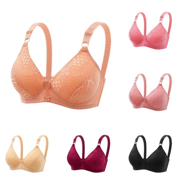 Kukoosong Minimizer Bras for Women Fashion Plus Size Women's Print Breathable Underwear Bras, Sizes M