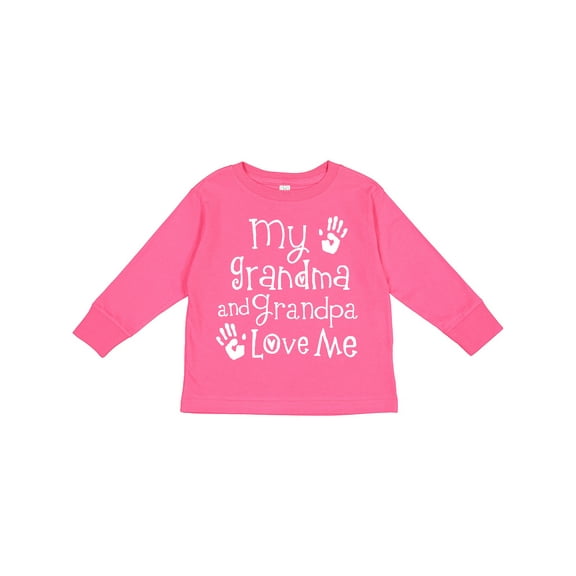Inktastic Grandma Grandpa Love Me Girls Boys or Girls Long Sleeve Toddler T-Shirt