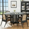 thumbnail image 2 of Cinna 60" Soild Wood Dining Table Rattan Round Kitchen Table, Black, 2 of 6