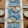 thumbnail image 5 of Table Runners 48 Inches Long Dress Scarves, Blue Coastal Starfish Farmhouse Kitchen/Dining Table Runner, Short Coffee Tablerunners, Vintage Beige Nautical Coral Summer 13x48 Inch, 5 of 9