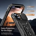thumbnail image 5 of for iPhone 13 Mini Case with Screen Protector,Sliding Camera Cover,-Grade Cover with  Stand Phone Case 5.4" Black, 5 of 13