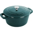 thumbnail image 1 of STAUB La Cocotte 4 L Cast Iron Round Cocotte Twister, La-Mer, 1 of 1