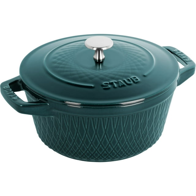 STAUB La Cocotte 4 L Cast Iron Round Cocotte Twister, La-Mer