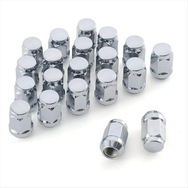 Tuercas de Rueda M14x1.5, Tuercas Cromadas de Abombadas de Diseño de una Sola Pieza